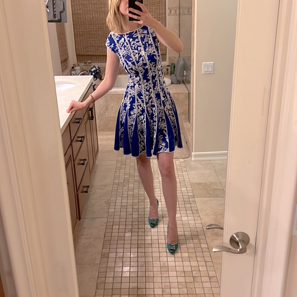 Tadashi Shoji Neoprene Embroidered Dress - Picture 4 of 9